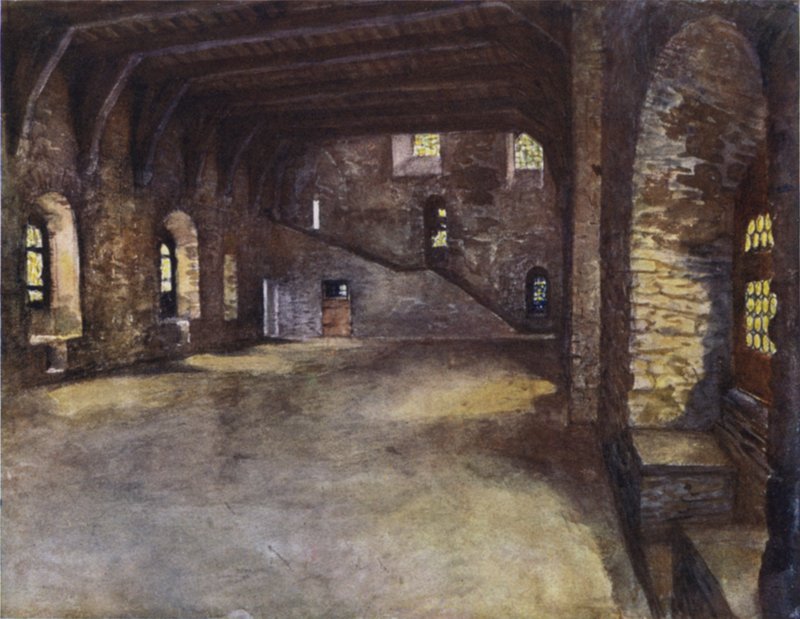 La sala del banchetto, Chateau des Comtes, Gand da after Amedee Forestier