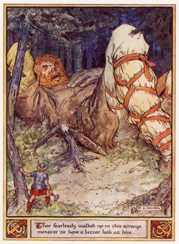 Thor camminò senza paura verso questo strano mostro per guardarlo meglio da after Charles Edmund Brock