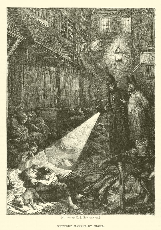 Mercato di Newport di notte da after Charles J. Staniland