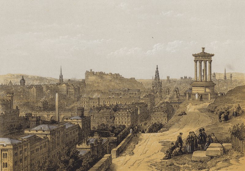 Edimburgo da Calton Hill da after David Roberts