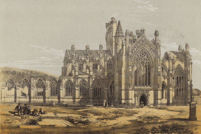 Abbazia di Melrose, da sud da after David Roberts