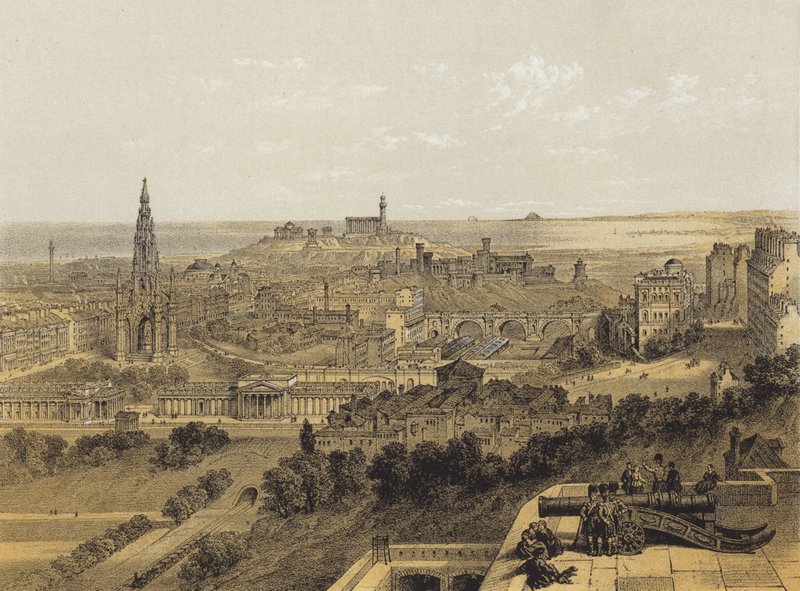 Vista di Edimburgo dal castello da after David Roberts