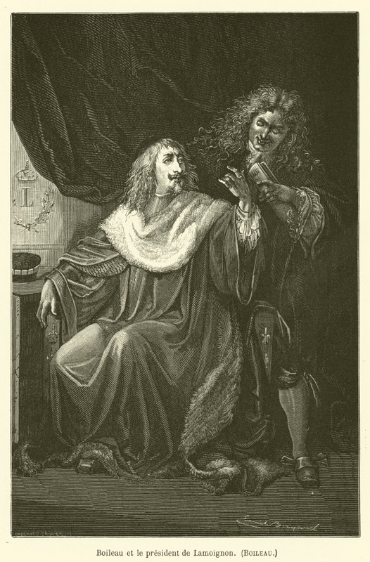 Boileau e il presidente di Lamoignon da after Emile Antoine Bayard
