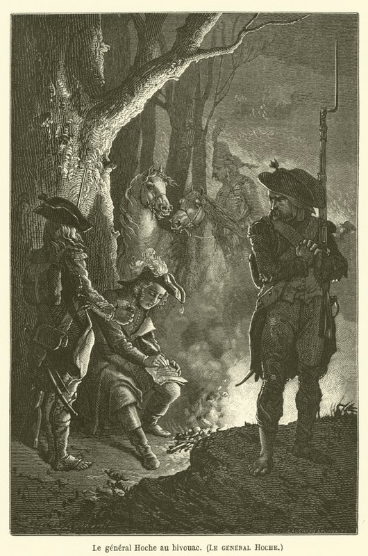 Il generale Hoche al bivacco, il generale Hoche da after Emile Antoine Bayard