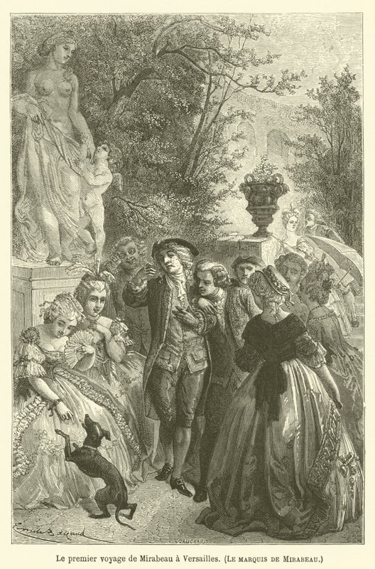 Il primo viaggio di Mirabeau a Versailles, il marchese di Mirabeau da after Emile Antoine Bayard
