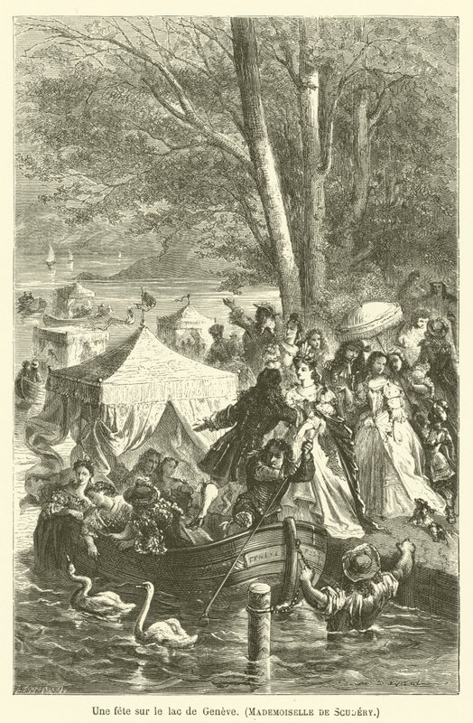 Una festa sul lago di Ginevra, Mademoiselle de Scudery da after Emile Antoine Bayard