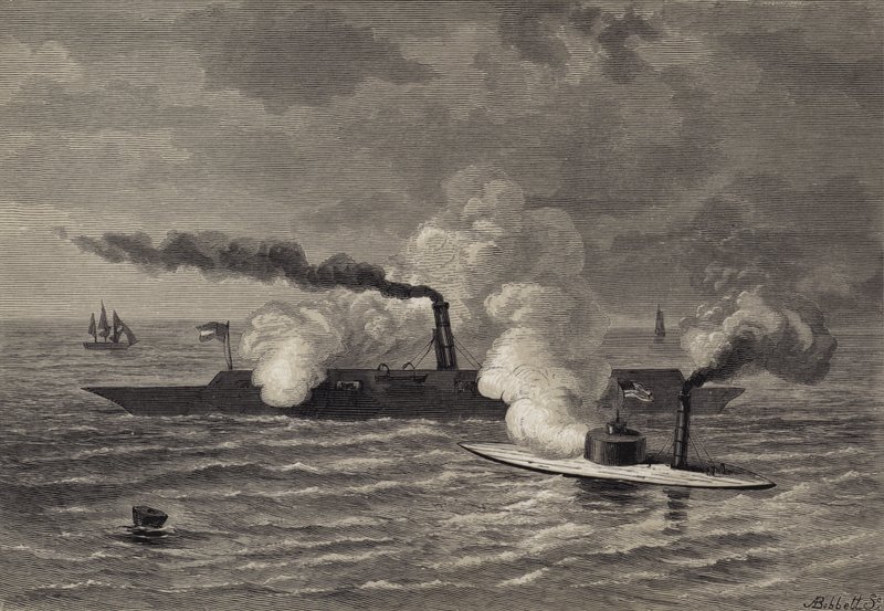 Attacco del Monitor sul Merrimack da after Felix Octavius Carr Darley