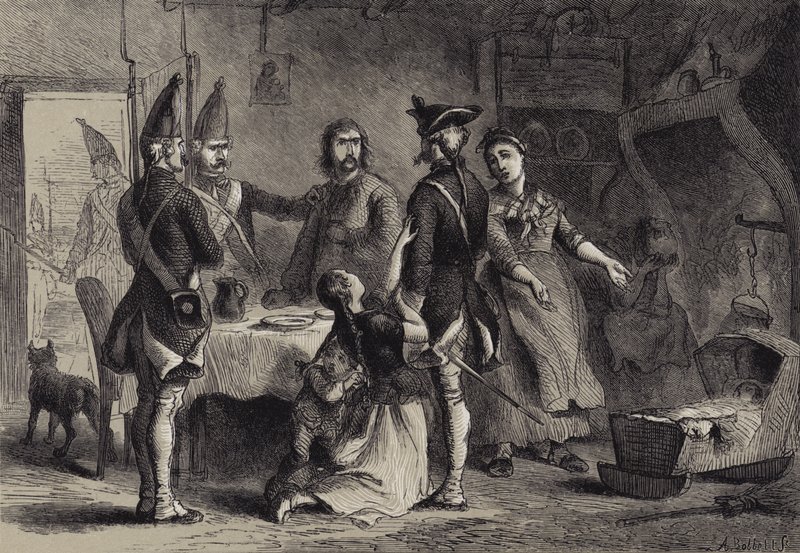 Coscrizione di soldati tedeschi per il servizio in America da after Felix Octavius Carr Darley