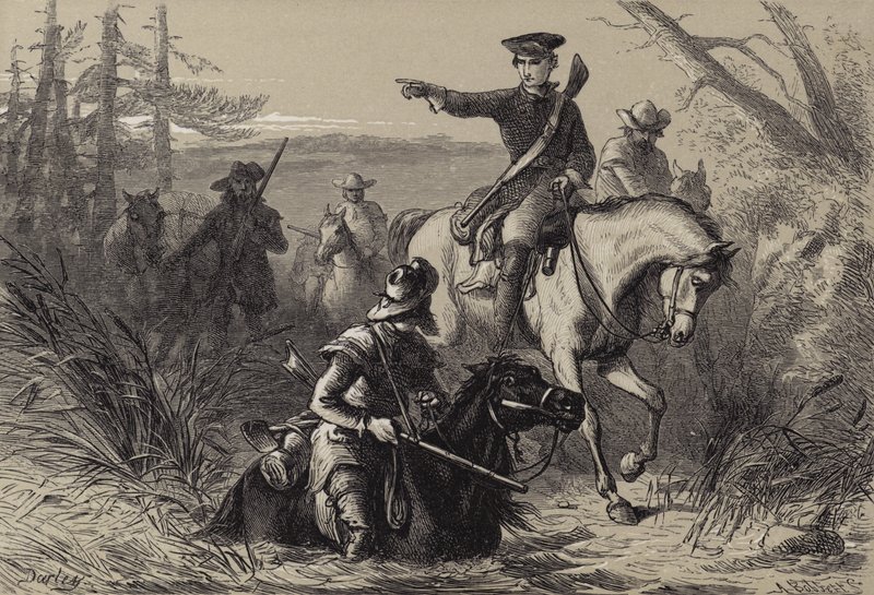 Il maggiore Washington nella sua missione al comandante francese da after Felix Octavius Carr Darley