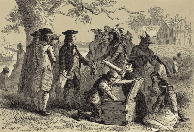 Il trattato di Penn con gli indiani da after Felix Octavius Carr Darley