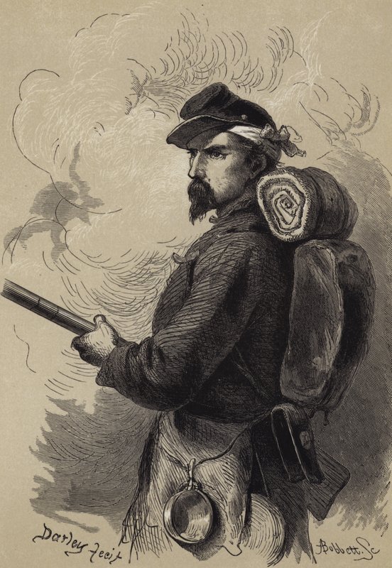 Soldato della guerra civile americana da after Felix Octavius Carr Darley