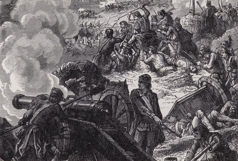 La battaglia di Bunker Hill da after Felix Octavius Carr Darley