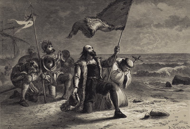 Lo sbarco di Colombo da after Felix Octavius Carr Darley