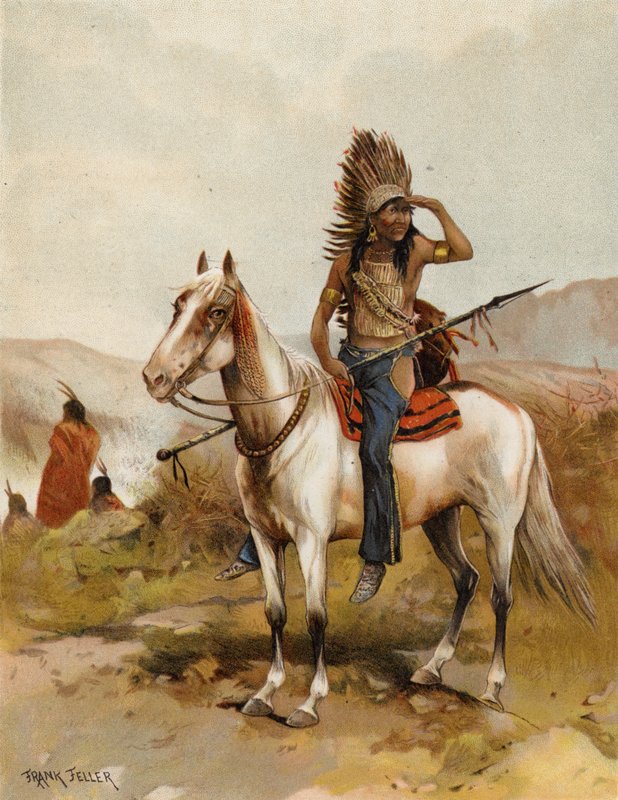 Un capo indiano Sioux da after Frank Feller