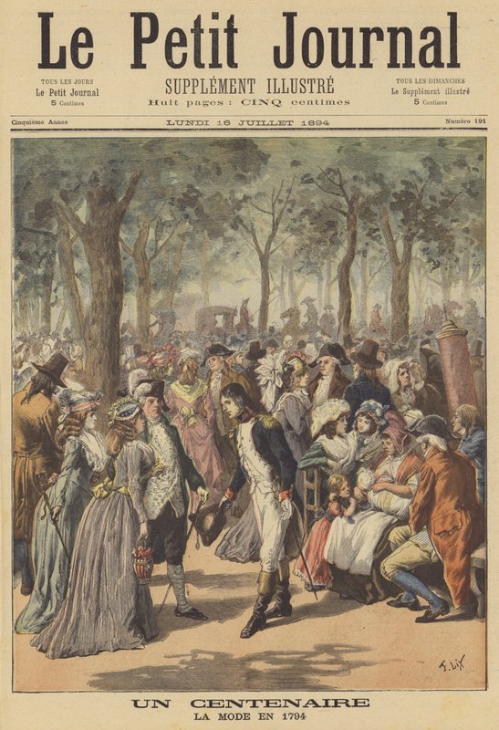 Un centenario: moda nel 1794 da after Frederic Theodore Lix