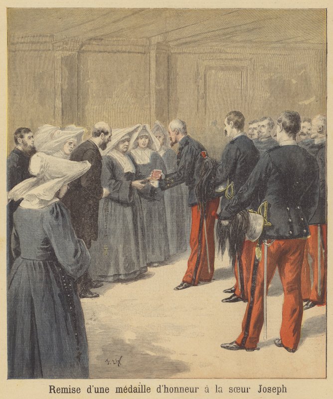 Presentazione di una medaglia a Suor Joseph da after Frederic Theodore Lix