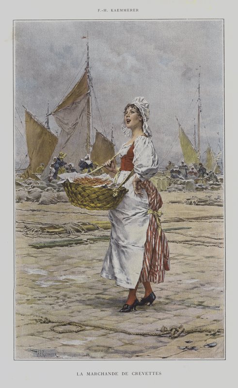 La venditrice di gamberetti da after Frederik Hendrik Kaemmerer