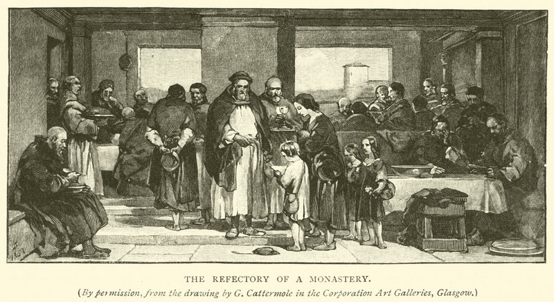 Il refettorio di un monastero da after George Cattermole