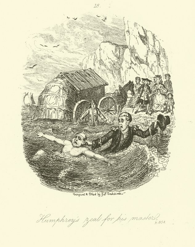 Illustrazione per Humphry Clinker di Tobias Smollett da after George Cruikshank