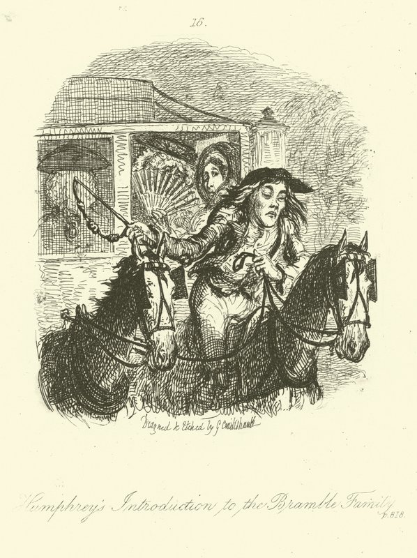 Illustrazione per Humphry Clinker di Tobias Smollett da after George Cruikshank