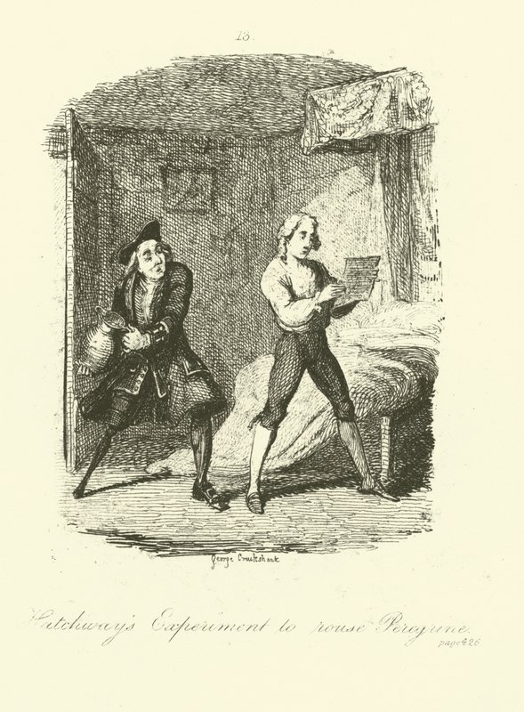 Illustrazione per Peregrine Pickle di Tobias Smollett da after George Cruikshank