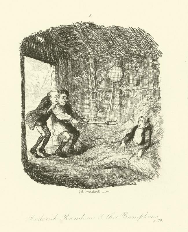 Illustrazione per Roderick Random di Tobias Smollett da after George Cruikshank