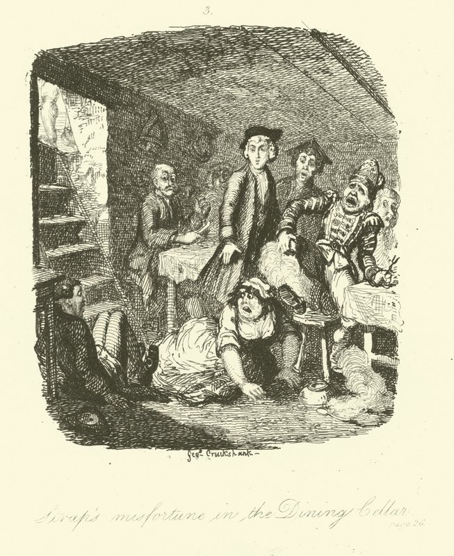 Illustrazione per Roderick Random di Tobias Smollett da after George Cruikshank