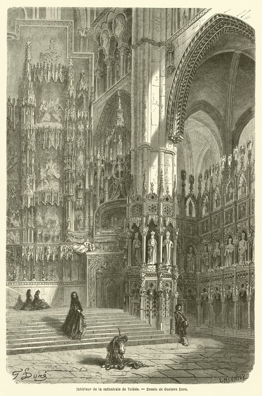 Interno della cattedrale di Toledo da Gustave after Dore