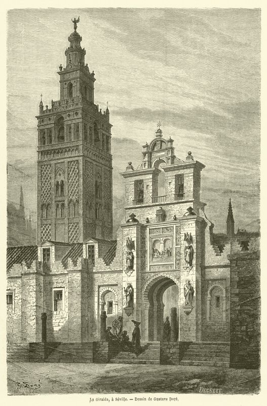 La Giralda, a Siviglia da Gustave after Dore