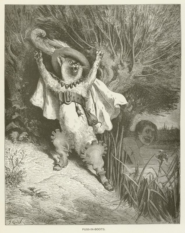 Il gatto con gli stivali da Gustave after Dore