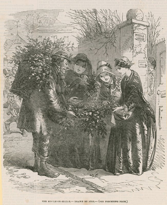 Il venditore di vischio (incisione) da after Hablot Knight Browne