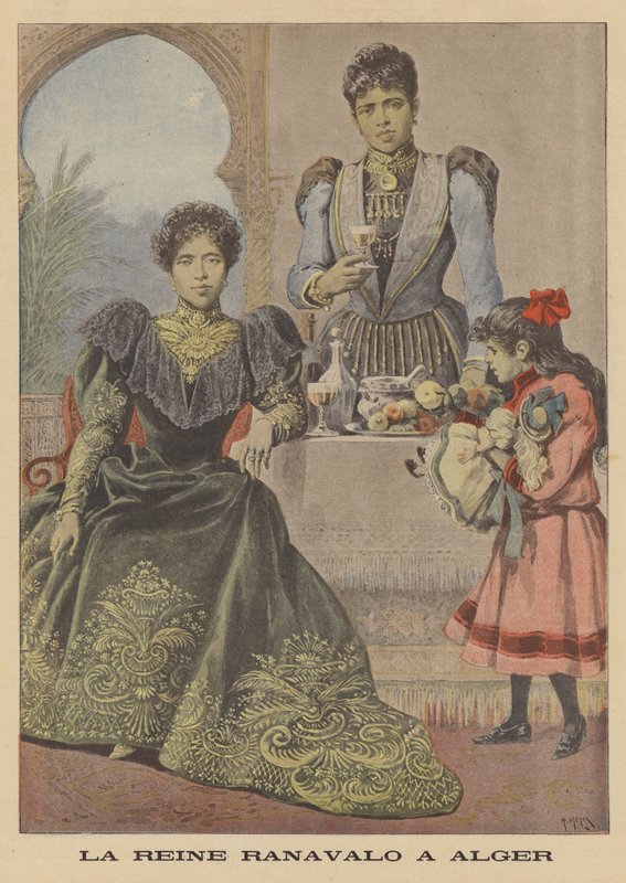 Regina Ranavalona III del Madagascar in esilio ad Algeri da after Henri Meyer