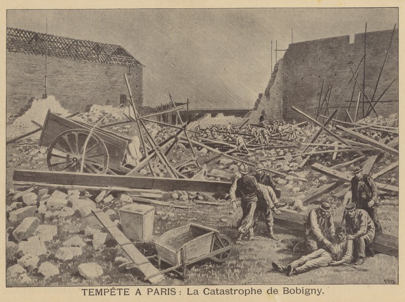 Danni da tempesta a Bobigny, Parigi da after Henri Meyer