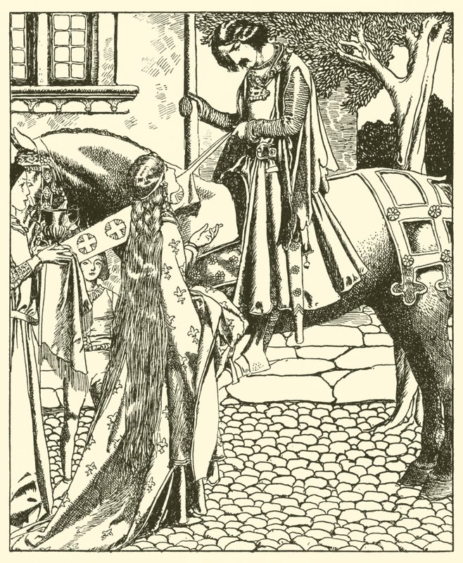 Sir Lancillotto ed Eloisa la Bella da after Howard Pyle