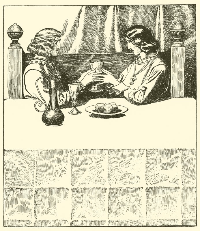 Sir Tristram siede con Sir Launcelot da after Howard Pyle