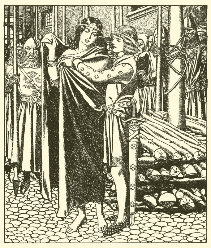 Tristram soccorre la signora Moeya da after Howard Pyle
