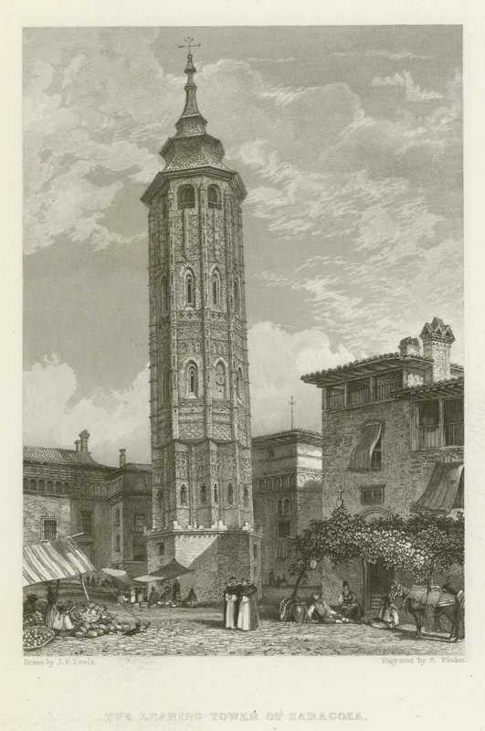 La torre pendente di Saragozza da after John Frederick Lewis