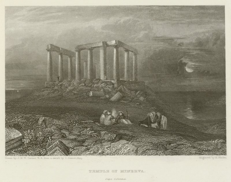 Tempio di Minerva, Capo Colonna da after Joseph Mallord William Turner
