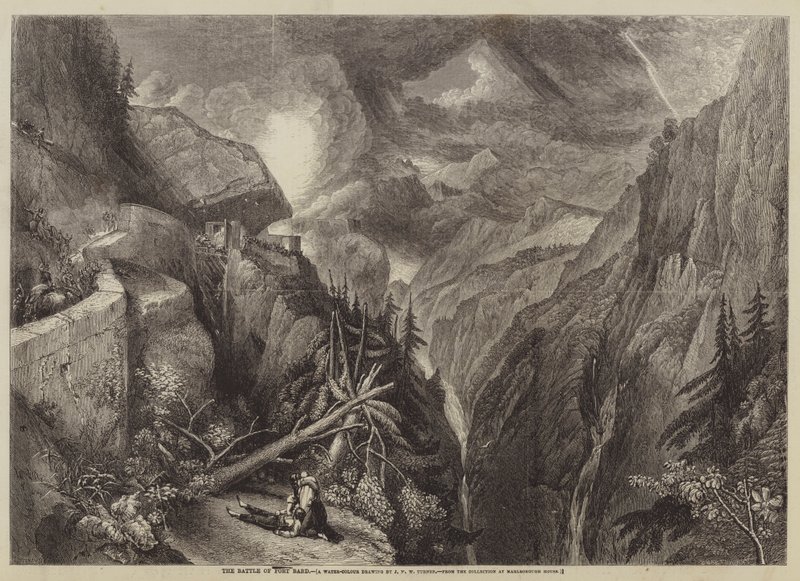 La battaglia di Fort Bard da after Joseph Mallord William Turner