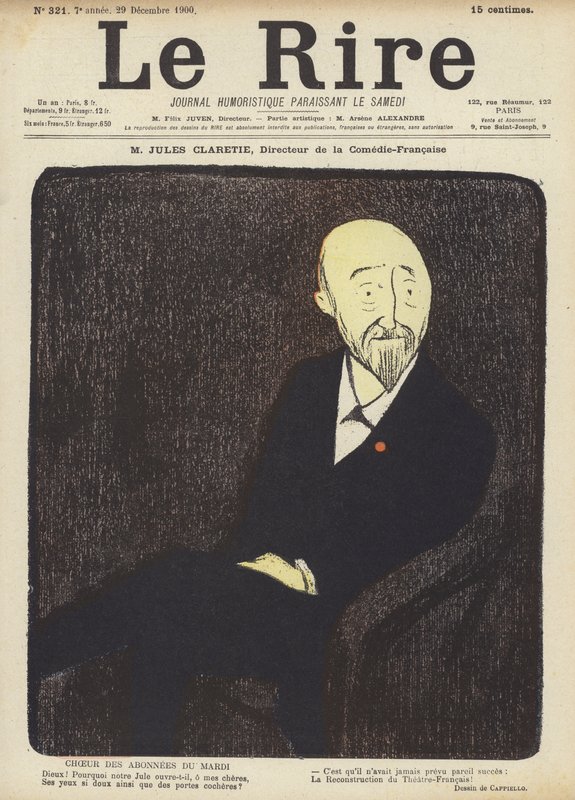 Jules Claretie, Direttore della Comédie-Française, Illustrazione per Le Rire da after Leonetto Cappiello