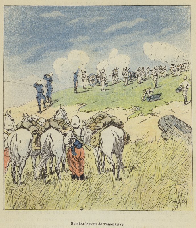 Bombardamento di Tananarive da after Louis Charles Bombled