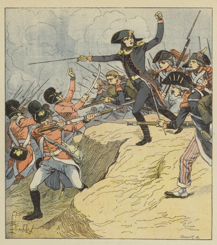 Bonaparte ferito a Tolone da after Louis Charles Bombled