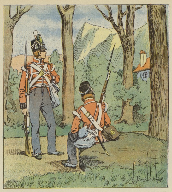 È da lì che i due soldati inglesi avevano preso posto per sorvegliarci da after Louis Charles Bombled