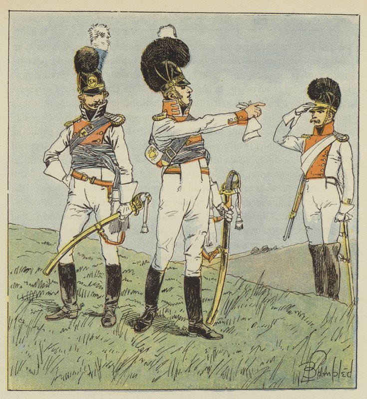 Colonnello di cavalleggeri, Ufficiale bavarese, Colonnello di dragoni da after Louis Charles Bombled