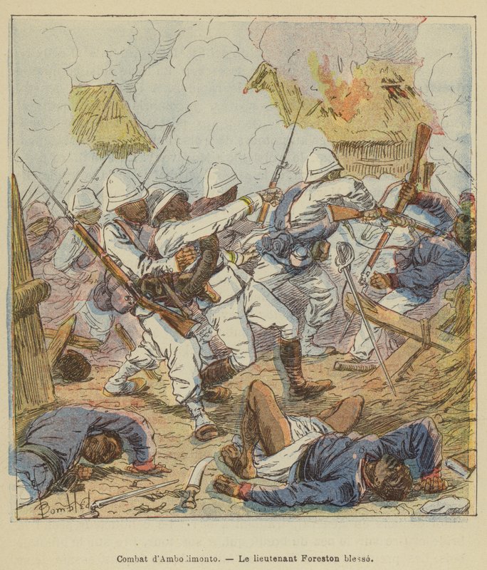 Combattimento di Ambodimonto, il tenente Foreston ferito da after Louis Charles Bombled