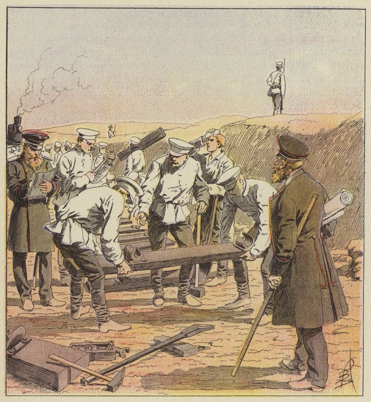 Costruzione della Transiberiana da after Louis Charles Bombled
