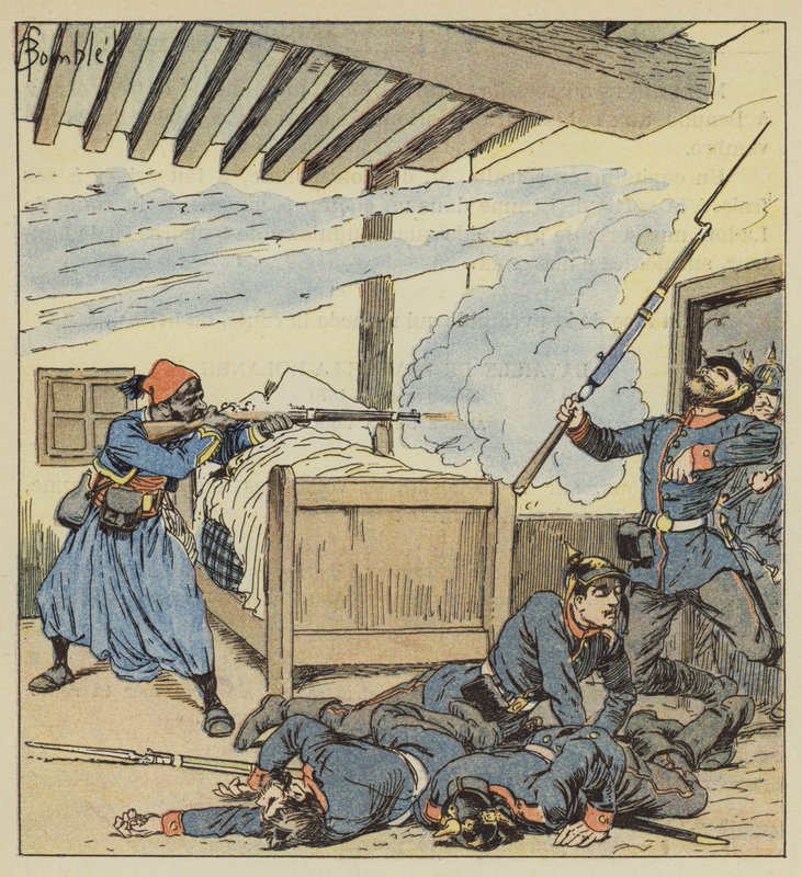 Difesa eroica di Ali-ben-Kacem da after Louis Charles Bombled