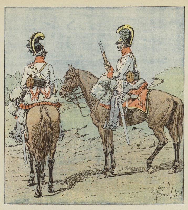 Dragoni austriaci in vedetta da after Louis Charles Bombled