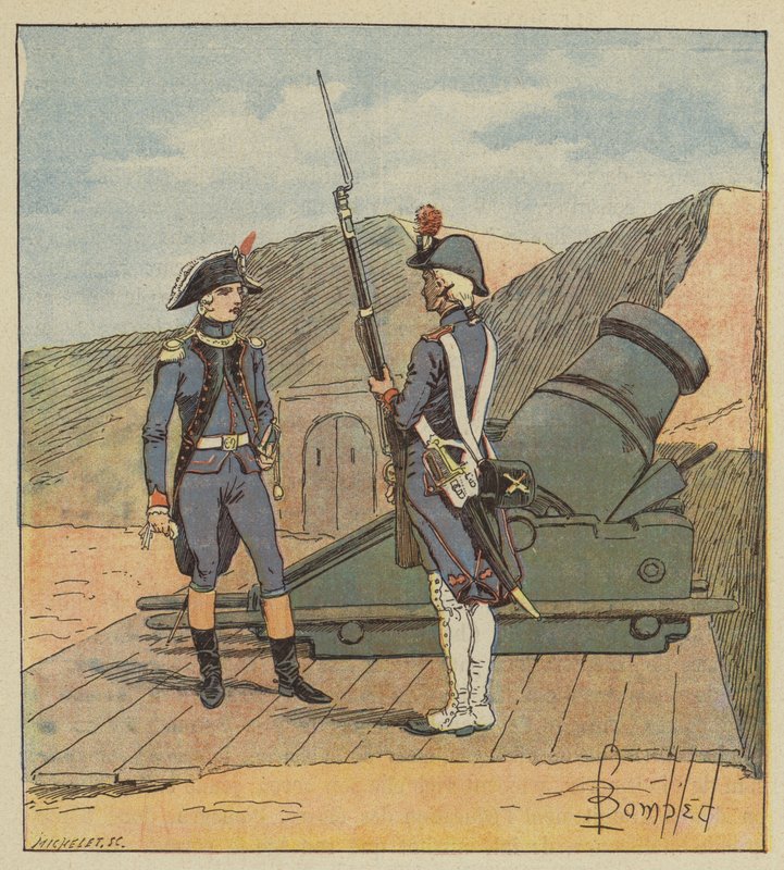 Nel 1787, Napoleone entrò nel reggimento di La Fère da after Louis Charles Bombled