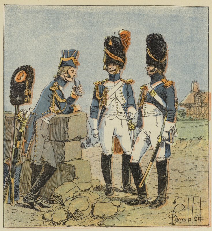 Guardia imperiale, Granatieri, Piccola tenuta, Grande tenuta, Tenuta di campagna da after Louis Charles Bombled
